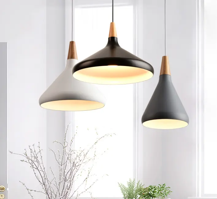 Nordic Restaurant Chandelier Three Simple Modern Milk