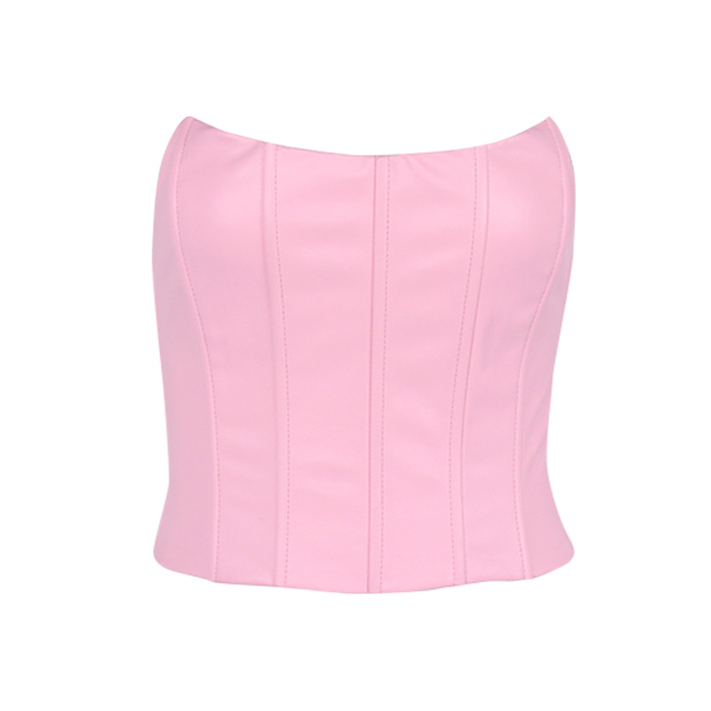 Sexy Skin Fish Bone Strapless Neckline Wrap Chest Vest