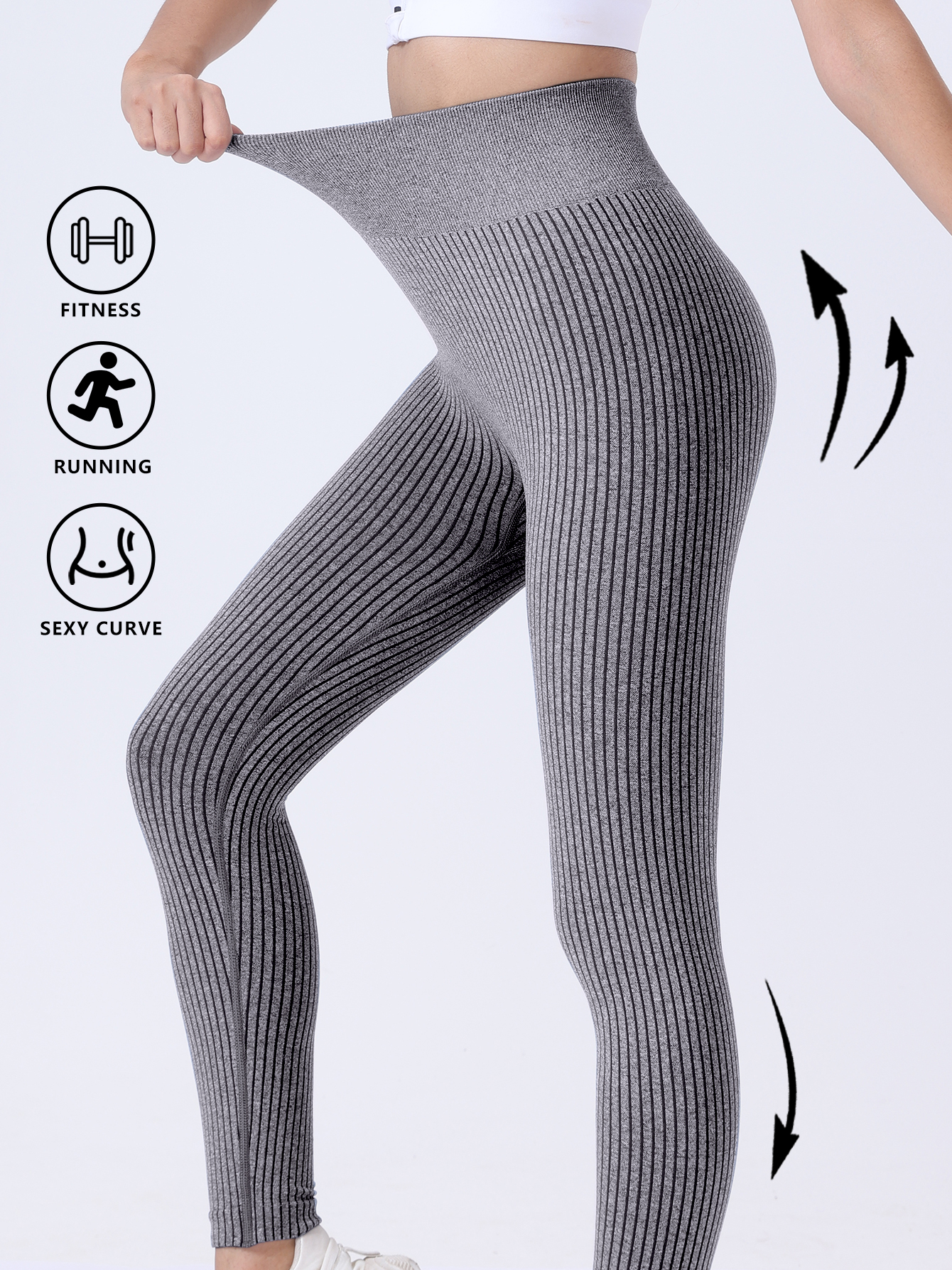 Workout Leggings Women Booty Yoga Pants High Waist Scrunch Butt Lifting Pants US - Picture 7 of 7