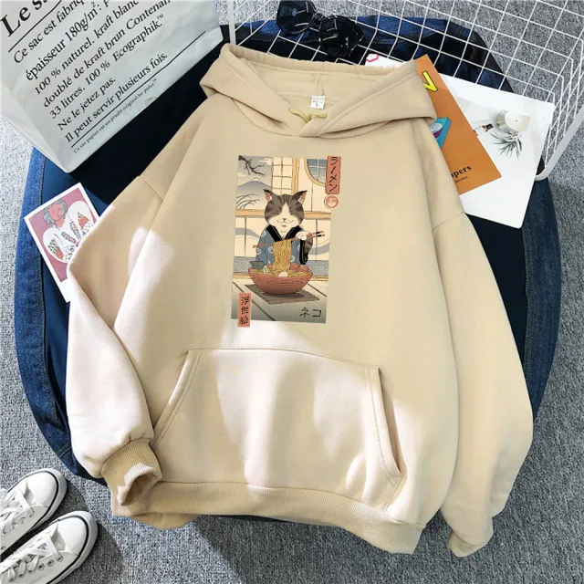 Hooded Pullover Sweater And Velvet Solid Color Sports Jacket Beige - Shop at LoveMi