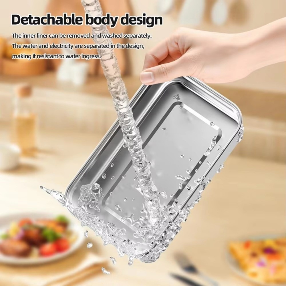 USB Insulated Lunch Box Food Warmer Stainless Steel Meal Container — image 5