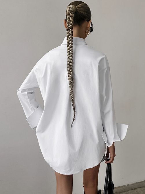 Women's Fashionable Casual All-match Mid-length Shirt