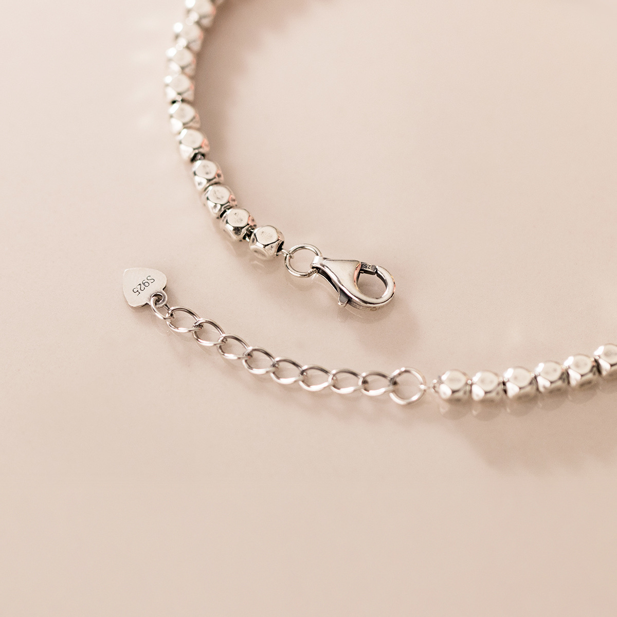 Women's Thai Silver Worn Beaded Bracelet