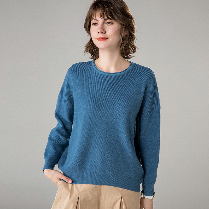 Title 12, Fashion Lazy Cashmere Knit Bottom Thin Sweater