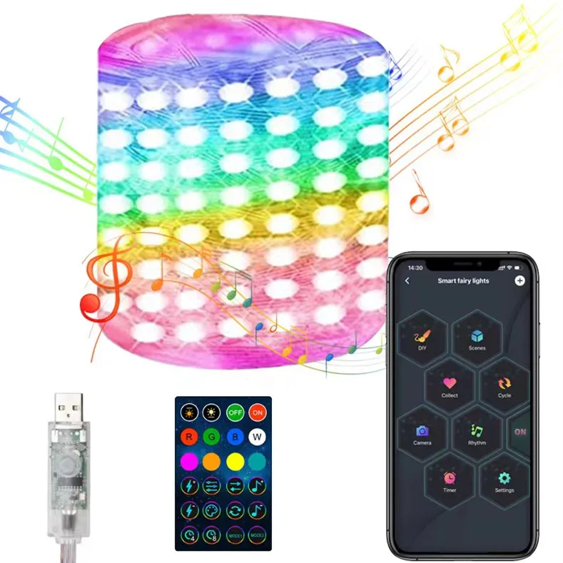 Christmas Light String Remote Control Point Control Line Light String Intelligent Lamp String Ambient Decor Lights – image 6