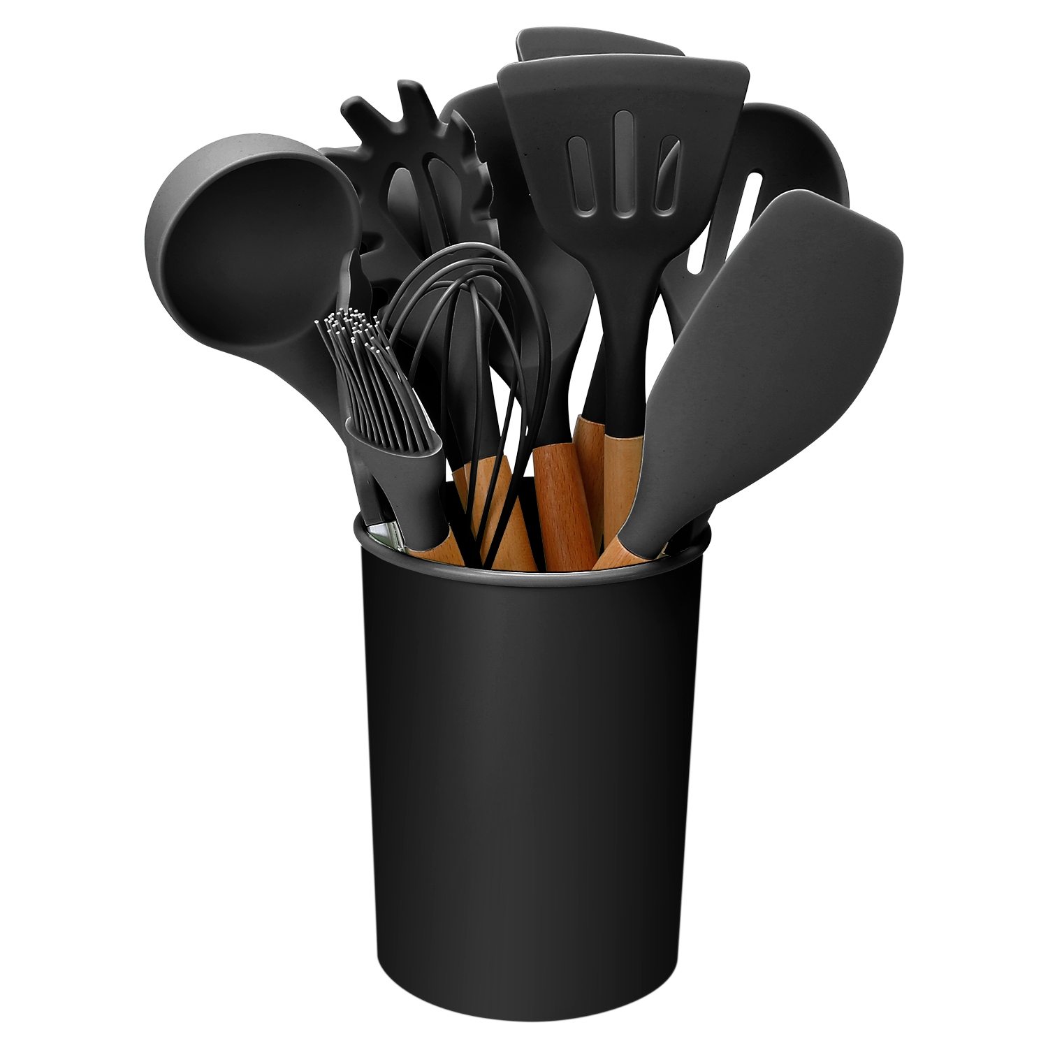 2 Color Options — Set Of 11Pcs Silicone Cooking Utensil Set For Food Preparatio