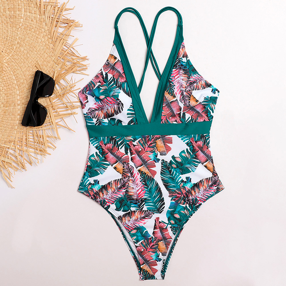 Back One-piece Bikini Deep V Swimsuit