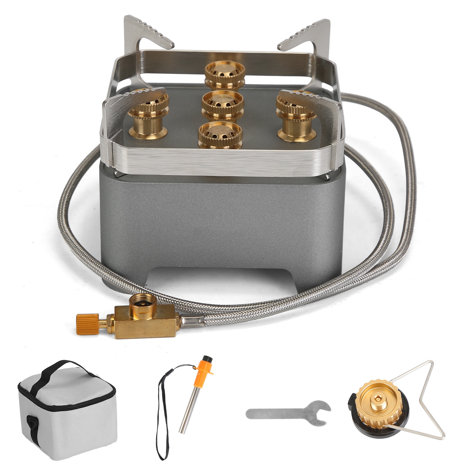 12000W Portable Camping Stove With Cassette Adapter Windproof Outdoor