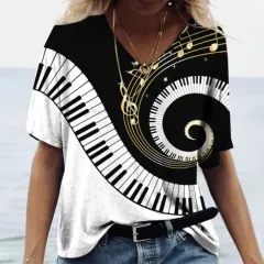 Women's Loose Multifunctional Short Sleeve - Rs233141023-3Xl - View 1