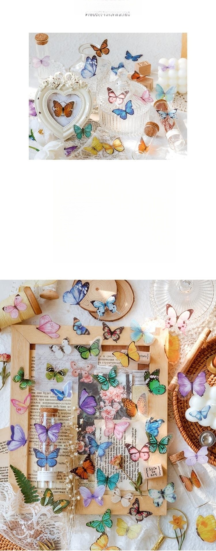 Title 3, PET Sticker Bag Butterfly Nature Series Fresh A...