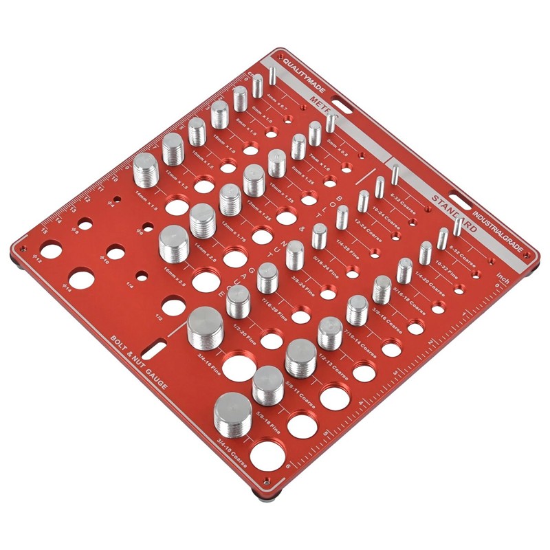 Nut And Bolt Thread Size Checker Metric & Inch 34 Identifier Gauge Board — image 6