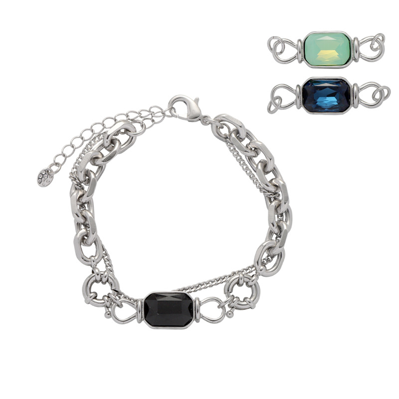 Gemstone Switchable Necklace Cold Trend Cool Sweater Chain