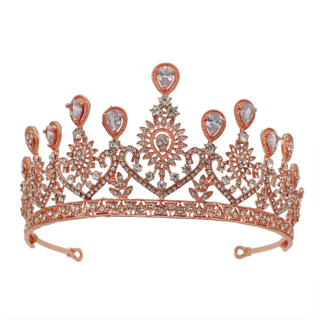 Crown Bridal Headdress Wedding Hair Accessories Rose Gold - Shop at LoveMi