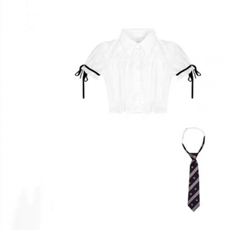 White Unlined Top Plus Tie