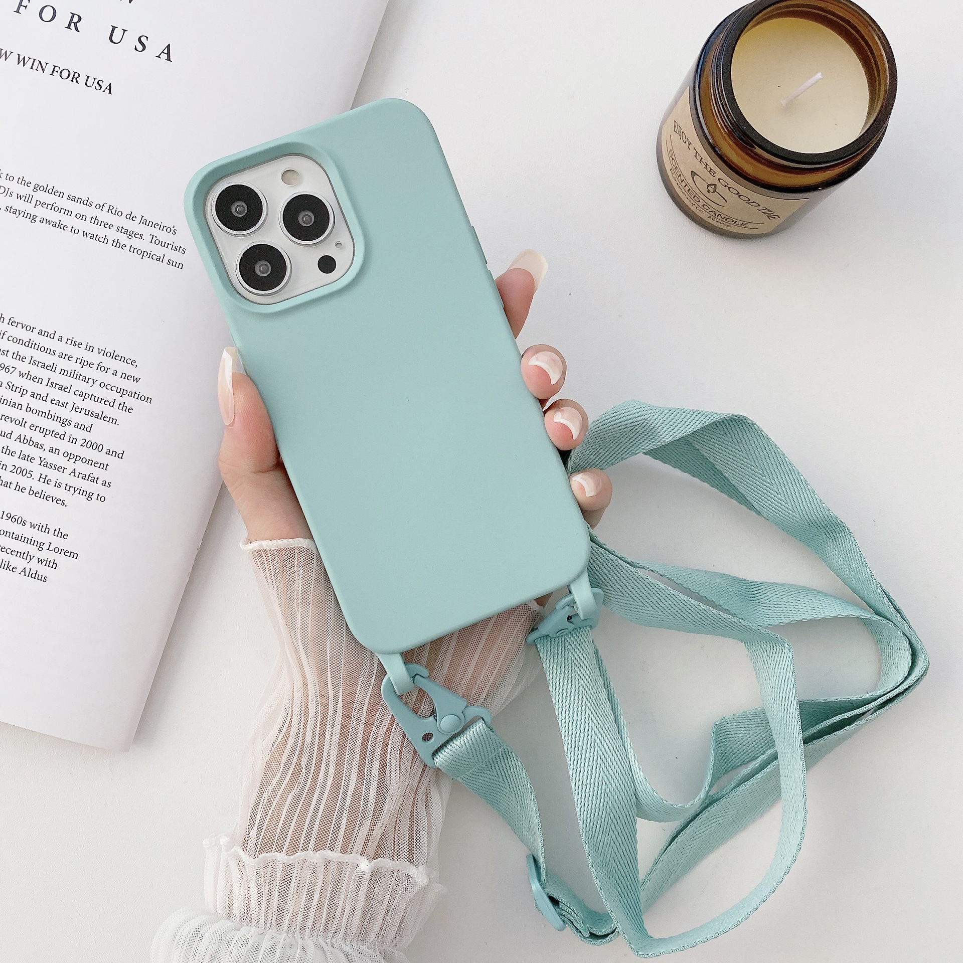Crossbody Lanyard Liquid Silicone Phone Case - Image 7