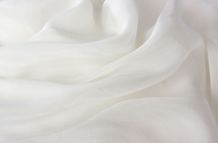 Slim Fitting White Silk Long Dress