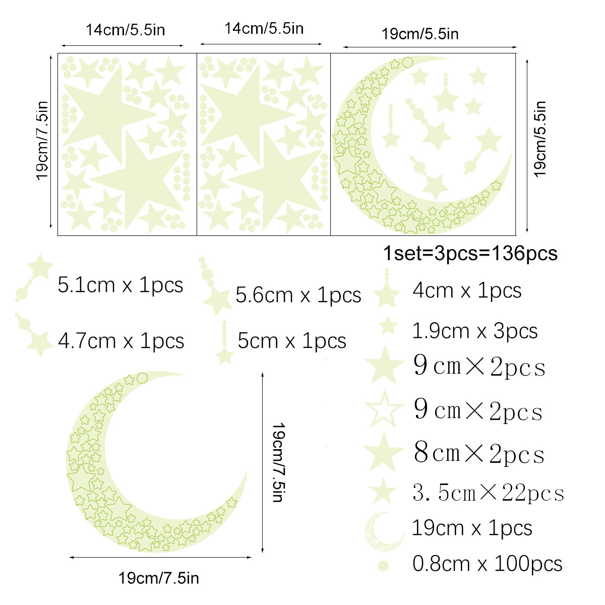 Glowing Blue Luminous Wall Stickers For Bedroom - Picture 6 of 6