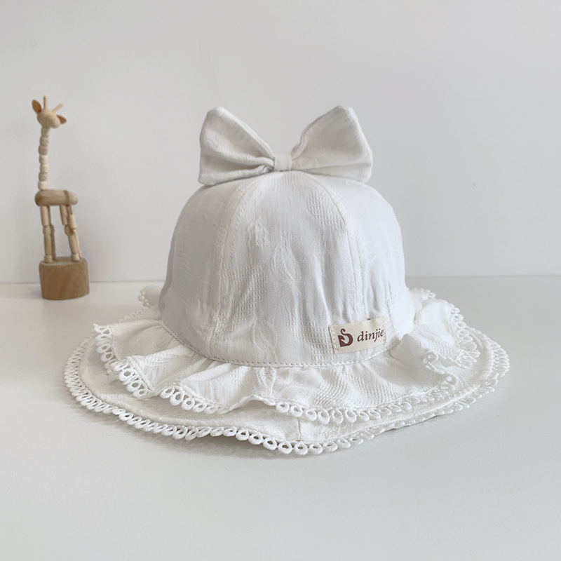 Bow Double Ruffle Brim Soft Princess Hat Basin