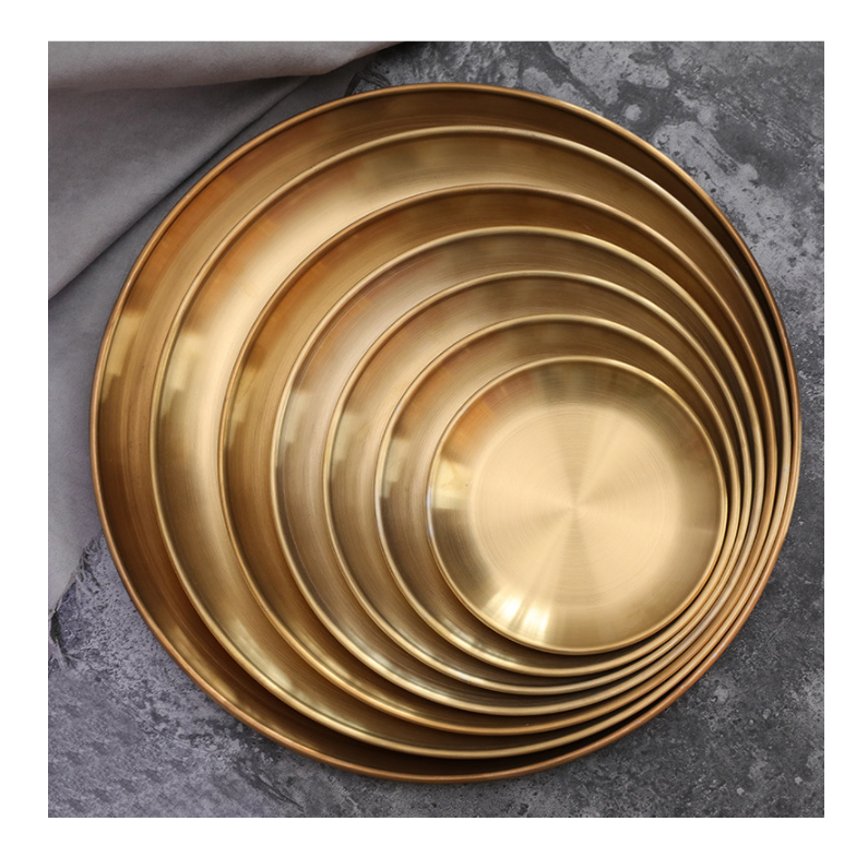 Title 4, Nordic Retro Style Golden Round Storage Tray