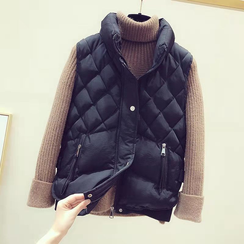 All-match Diamond Cotton Vest Sleeveless Waistcoat