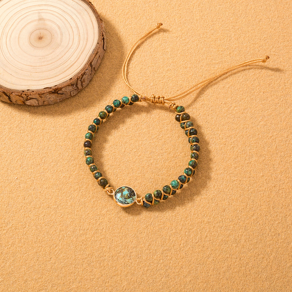 New Creative Woven Double Layer Stone Winding Bracelet Niche Design Bracelet