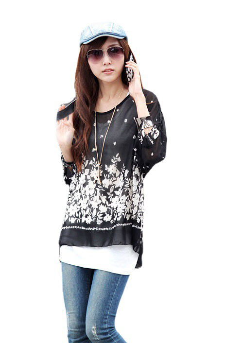 Title 6, Fashion Simple Womens Bohemian Chiffon Shirt