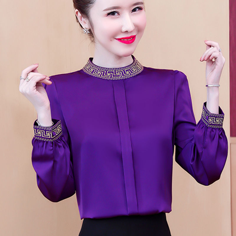 Title 5, Silk Long-sleeved Blouse Autumn Silkworm Oversi...