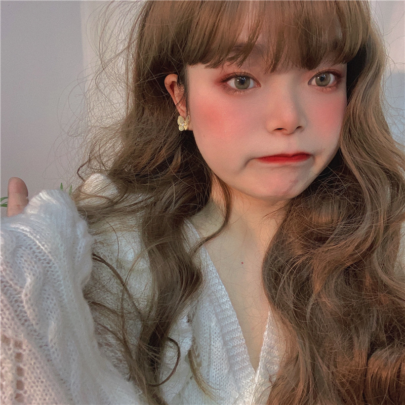 Opal Butterfly Stud Earrings Female Retro Temperament