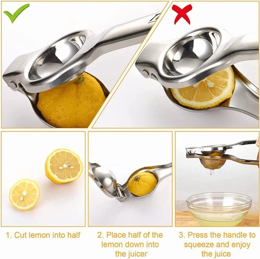 Handheld Stainless Steel Citrus Juicer - Perfect For Lemons, Oranges & Limes — image 9