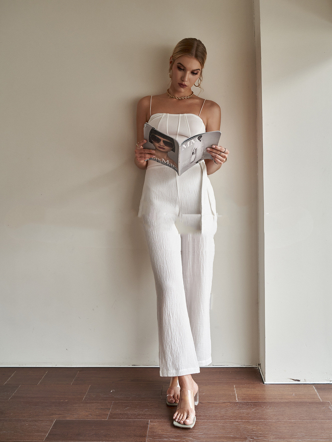 Title 3, Temperament Commuter witte cropped broek met ho...