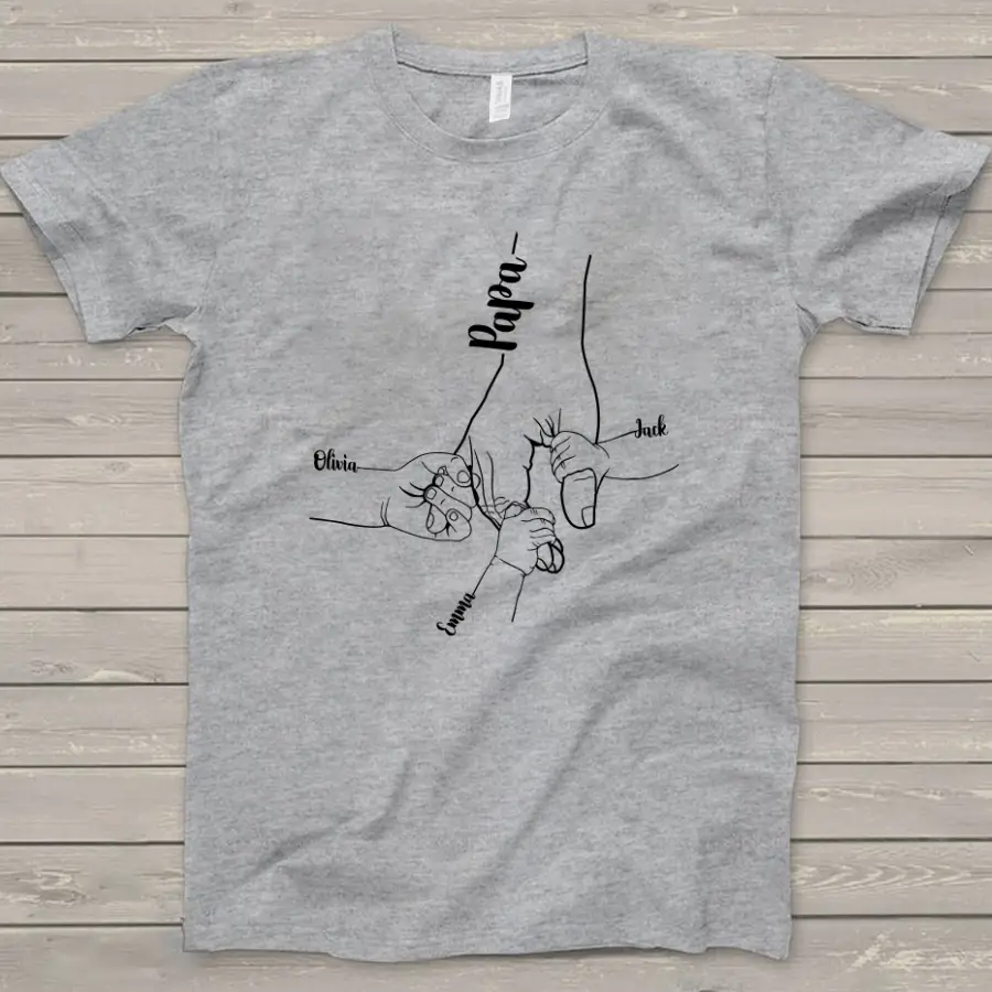 Big Dad With Two Hands Insists On Children's Two-hand T-shirt
