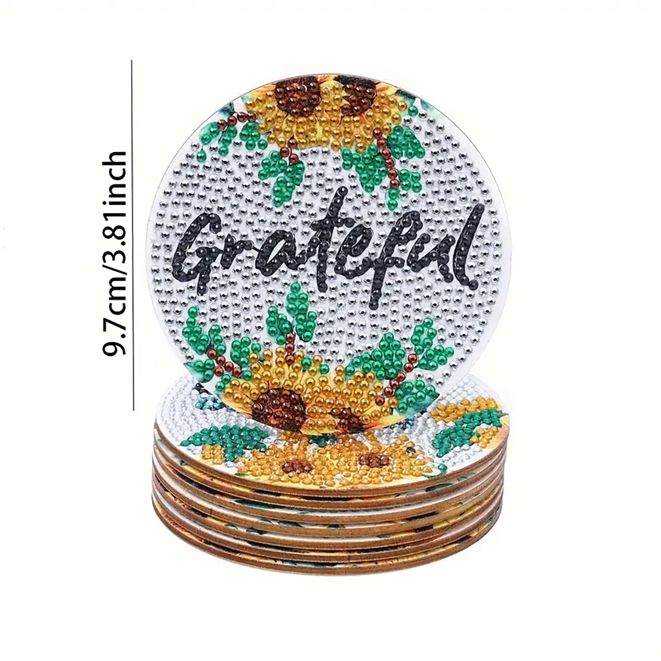 Diamond Art Drawing Coaster With Bracket, DIY Floral Pattern Diamond Art Coaster, Suitable For Adults And Beginners Diamond Drawing Kit, Diamond Kit Craft Supplies, Exquisite Gifts For Friend