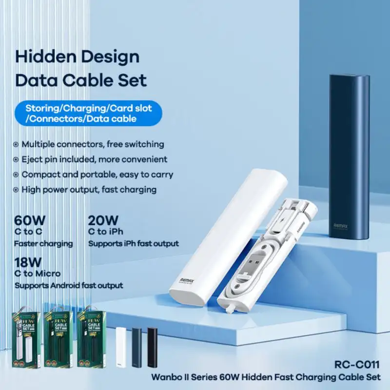 Iphone60W Fast Charge Data Cable Hidden Multifunctional Type-c 3-in-1