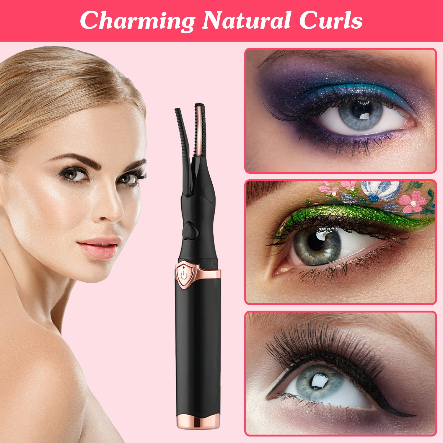 1Pc 2 In 1 Clip Comb Heated Eyelash Curler Electric Mini Lash Curler Natural Eye Lash Makeup Tool With 3 Temp Settings 15Mins Shutdown thumbnail 11