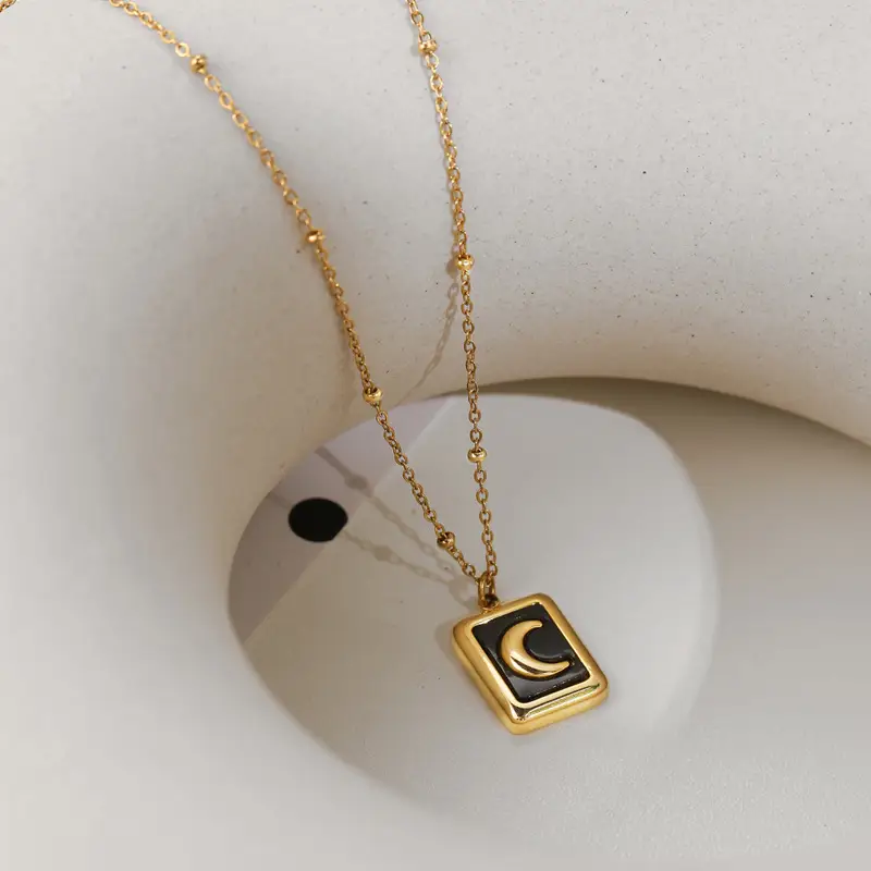Sun Moon Titanium Steel Necklace Niche Design