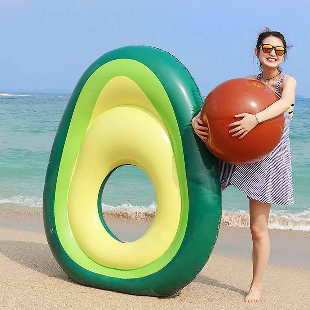 Inflatable Giant Avocado Pool Float Swimming Ring Circle Party