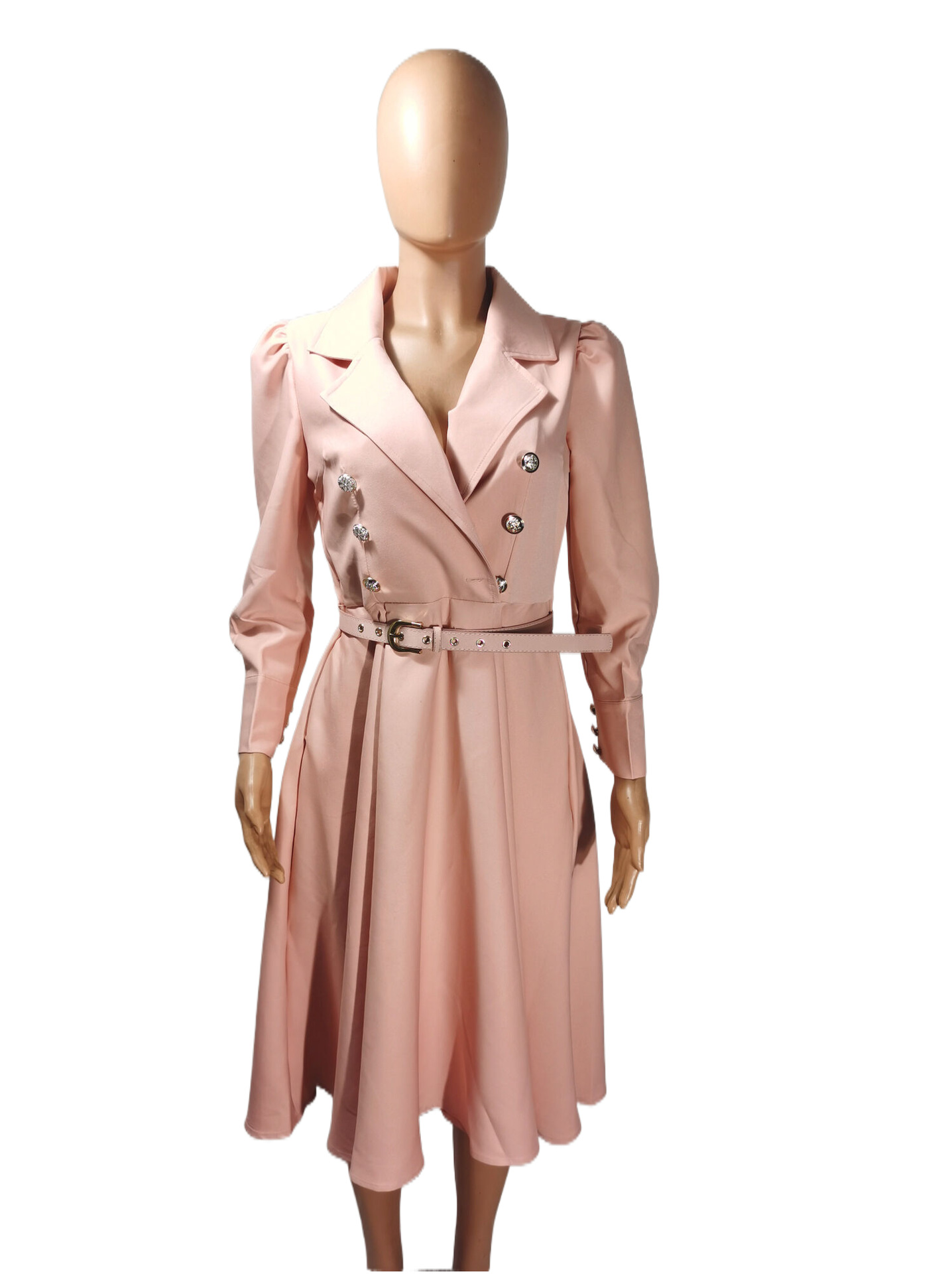 Long Lapel Pleated Strap Waistband Dress 4b67e23a 6c25 47b4 Be93 3bf5c968a2d9