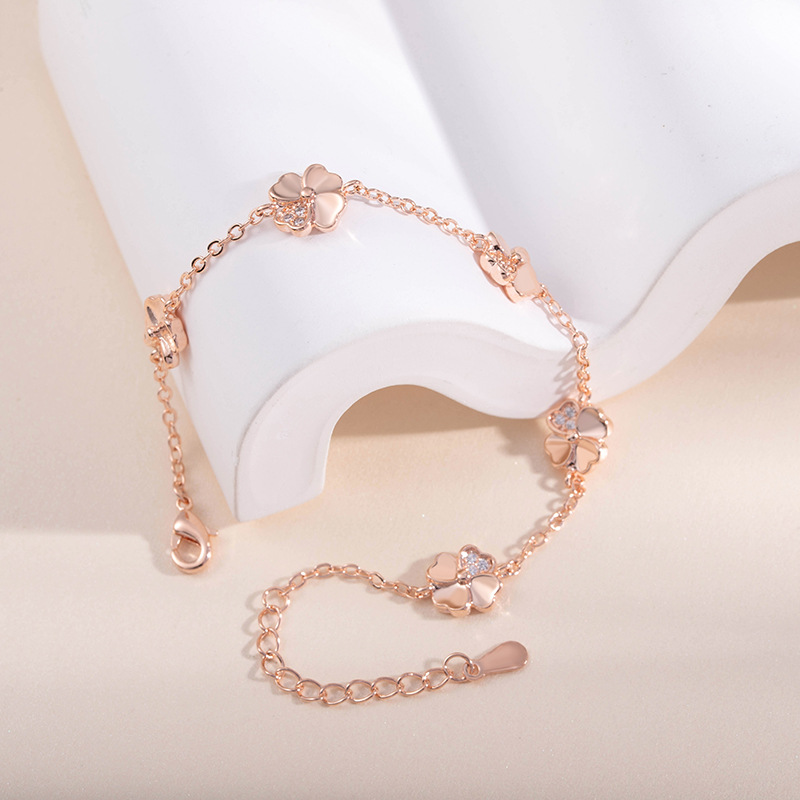 Title 2, Ins Niche Simple Bracelet Fleur En Or Rose