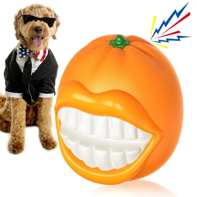 PROKEl Dog Toys Squeak Chew Toys Tough Ballfor Medium Large Extra Aggressive ChewersringDogs Breed Interactive Enduring IndestructibleSqueaky Toy T... Orange - Shop at LoveMi