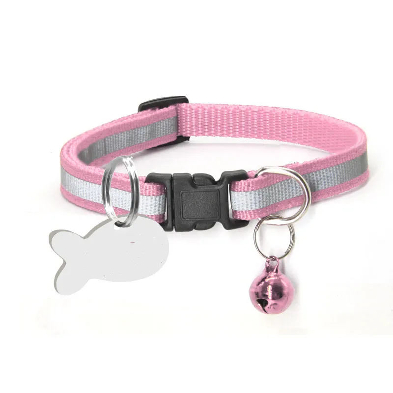 Nylon Reflective Collar Dog Cat - Pink
