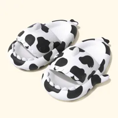 Cow Shark Slippers Women Indoor Home Non-slip - White - View 1