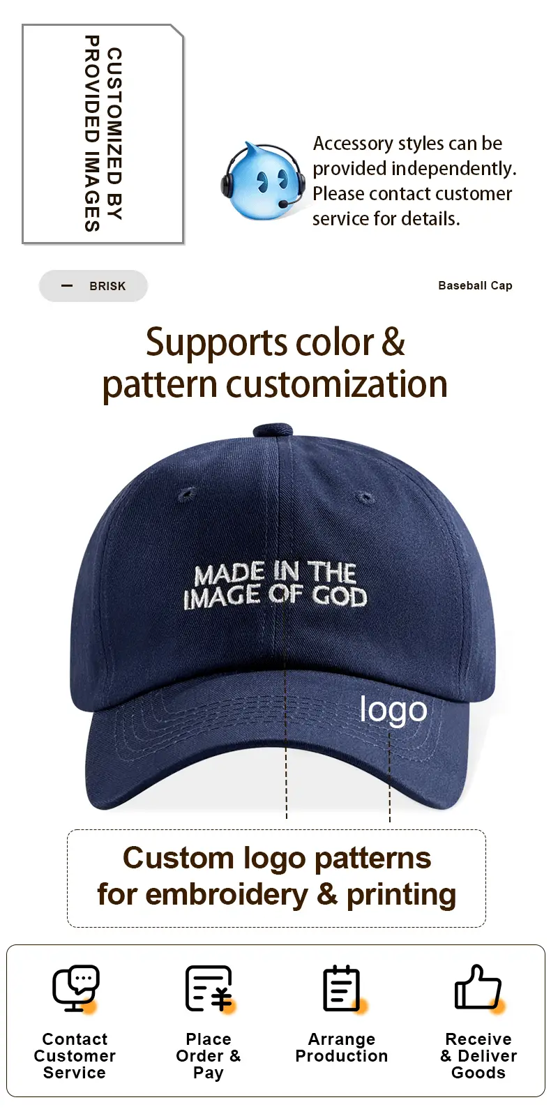 Christian Faith Made In The Image Of God Embroidered Vintage Washed Dad Hat Unisex Religious Baseball Cap