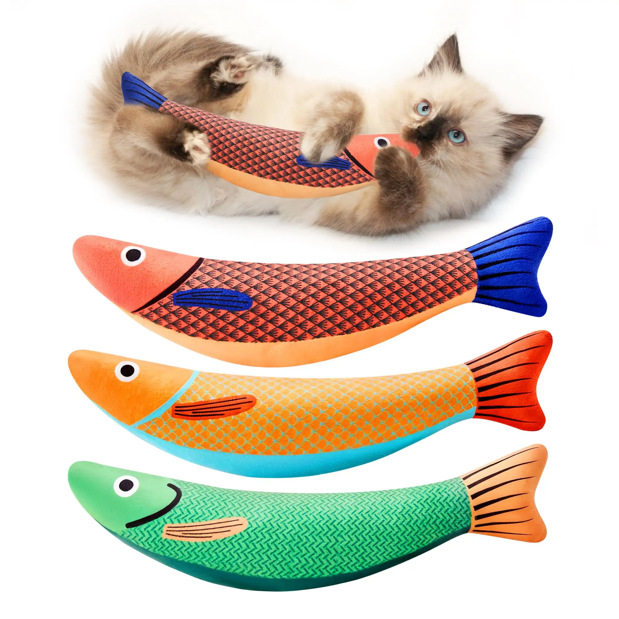 Cat Toys Saury Fish, 3 Pack, Catnip