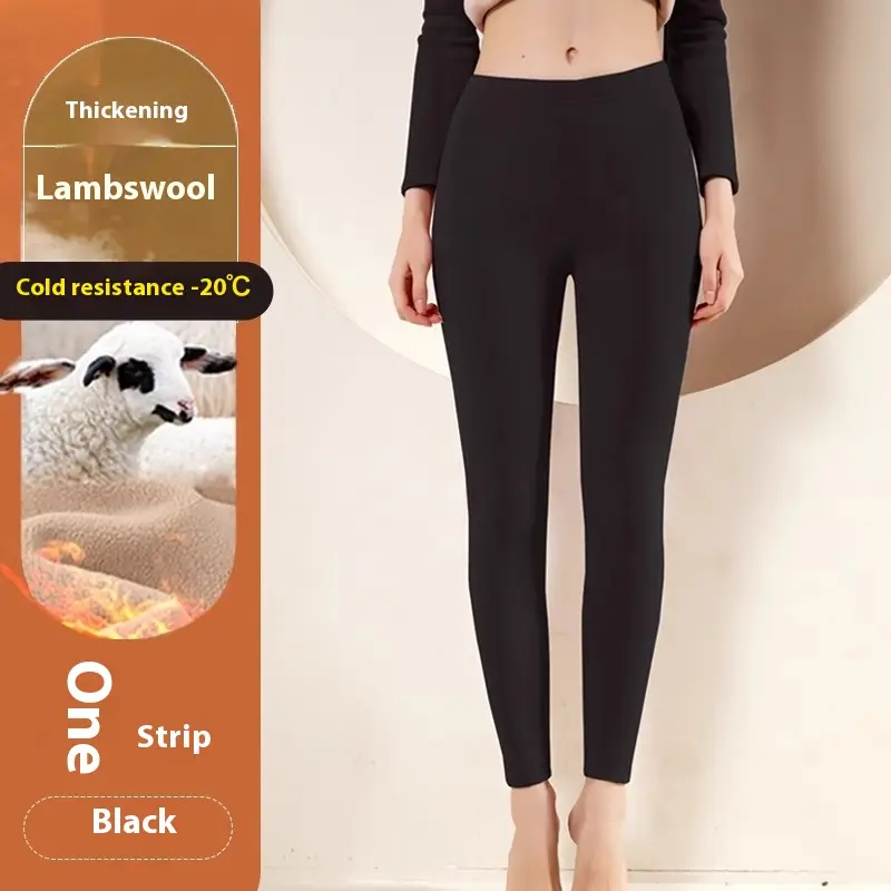 Warm Cashmere Leggings Winter Solid Slim Pants Fashion Trousers for Women
