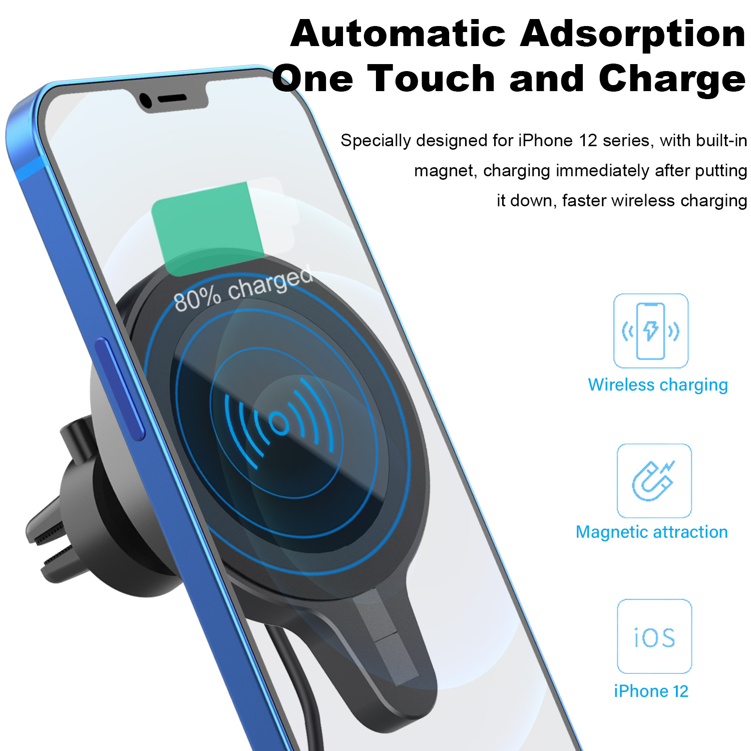 Wireless Charging Mobile Phone Holder Navigation Automatic Induction - Image 4