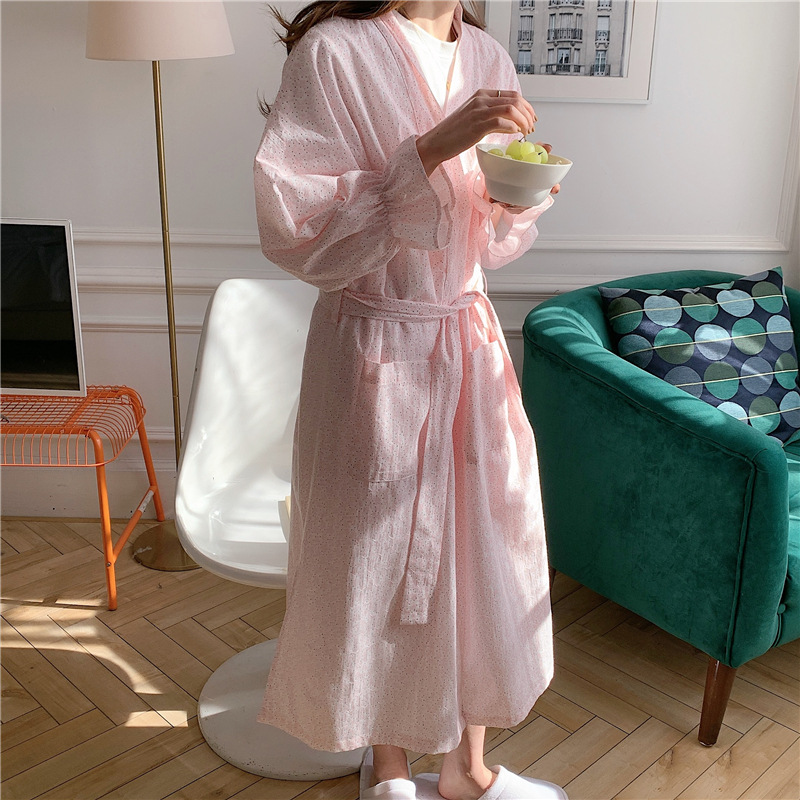 Title 4, Cute Bathrobe Floral Long Kimono Loungewear