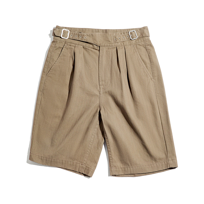 Maden Gurkha Shorts Pants Men Straight High Waist Short