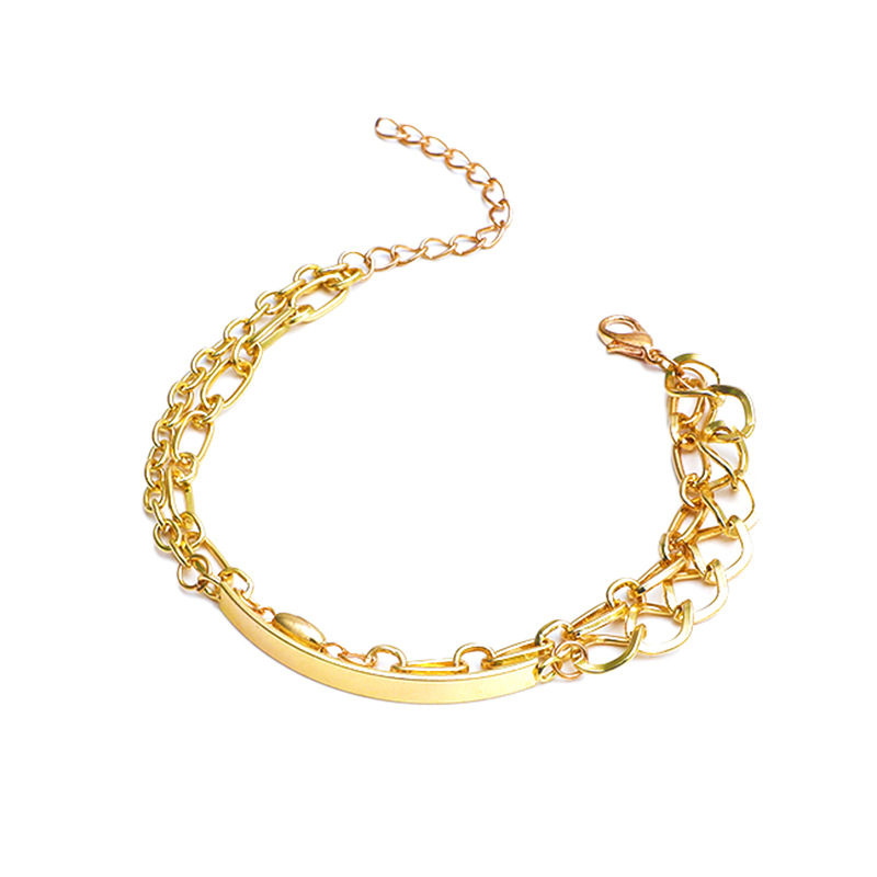 Anklet Set Zircon Twisted Taper Pendant Bracelet Retro Simple Hip Hop Beach Chain