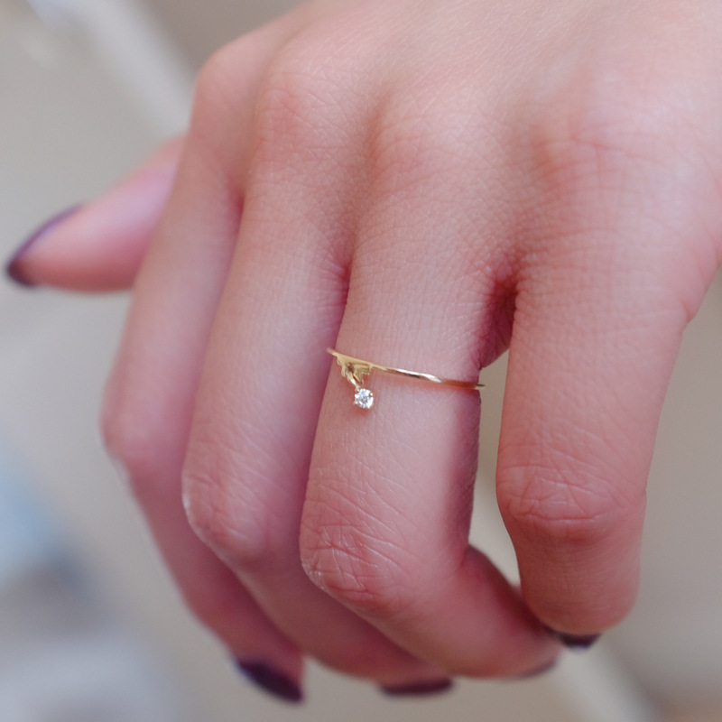 Zircon Inlaid Gold Plated Index Finger Ring