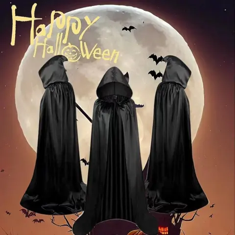 Halloween Cloak Costumes Wizard for Children Hooded Capes Mantle